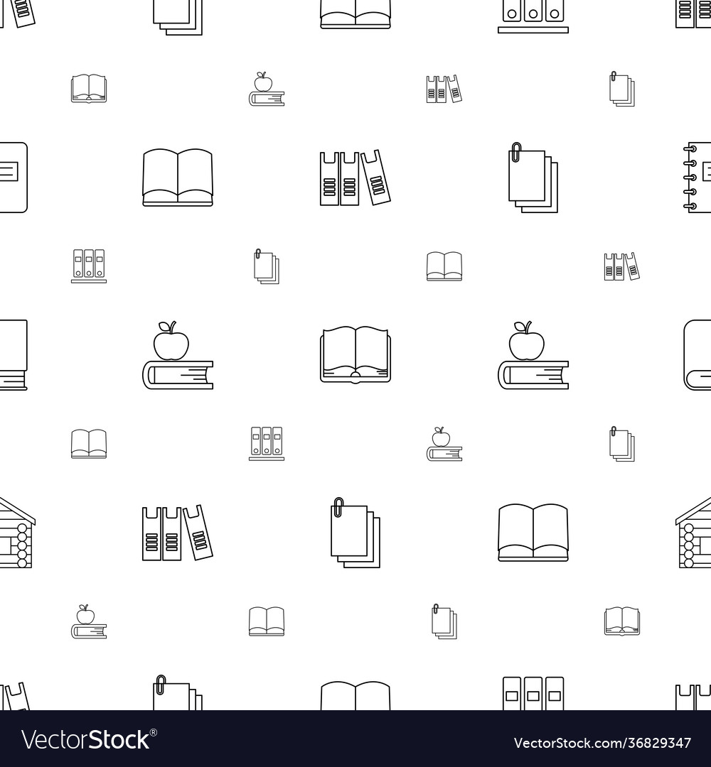 Book icons pattern seamless white background