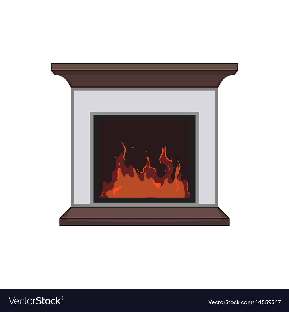 Burning fireplace cartoon