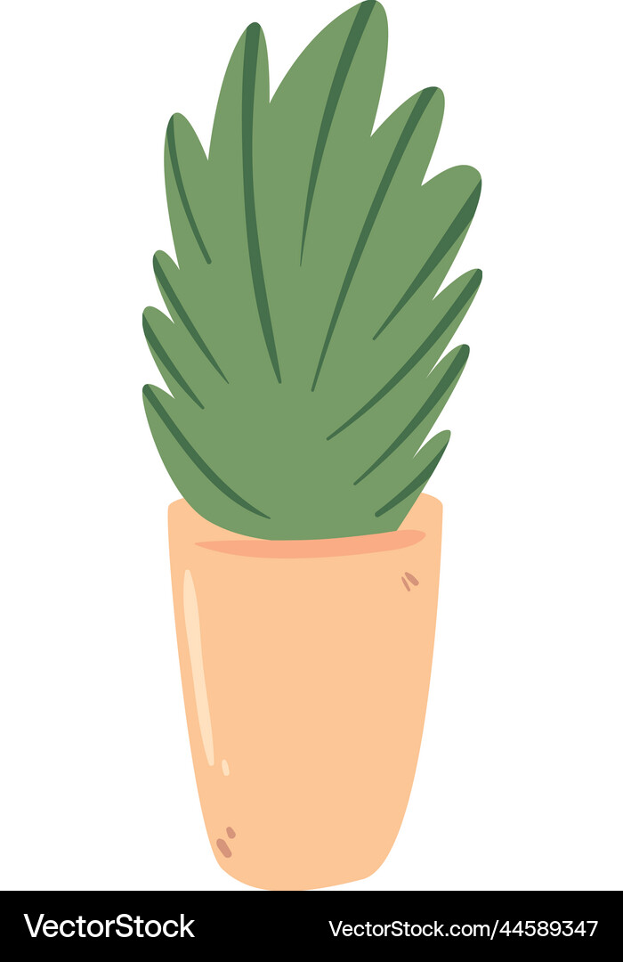 Flat interior plantpot Royalty Free Vector Image
