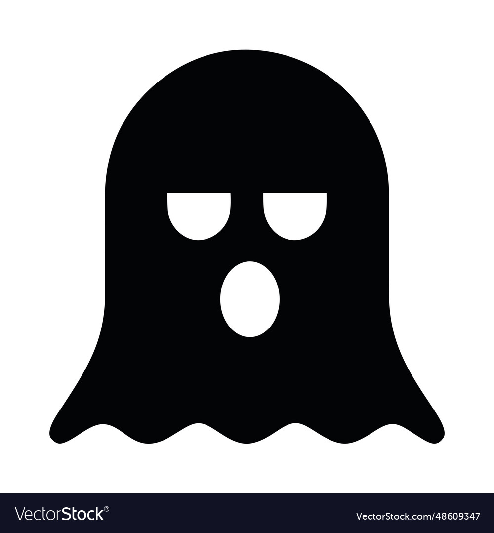 Ghost halloween silhouette style Royalty Free Vector Image