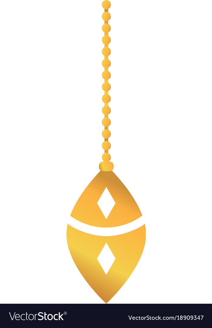 Gold Oval Ball Hanging Merry Christmas Decoration Vector Image