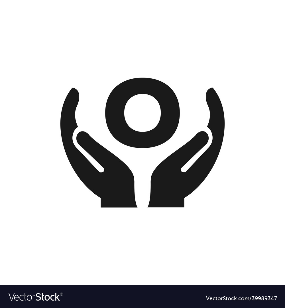 Hand in O Logo Konzept