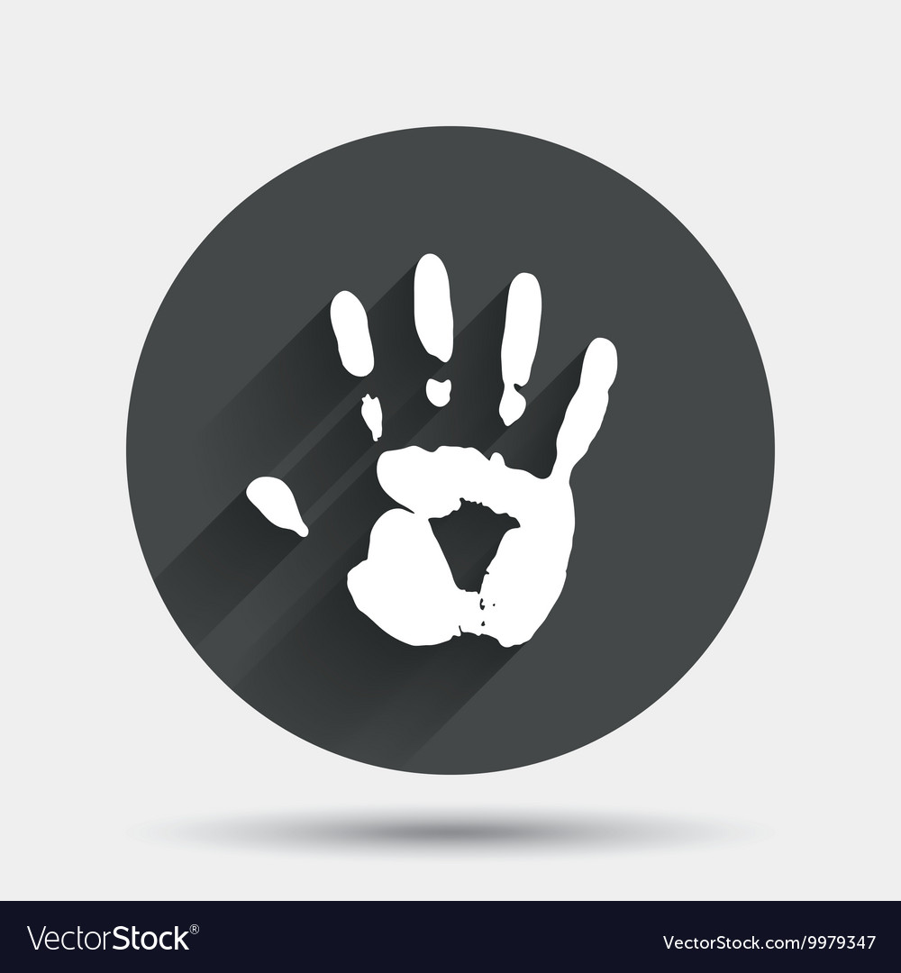 Hand print sign icon stop symbol