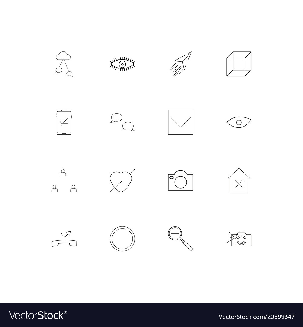 Interface linear thin icons set outlined simple
