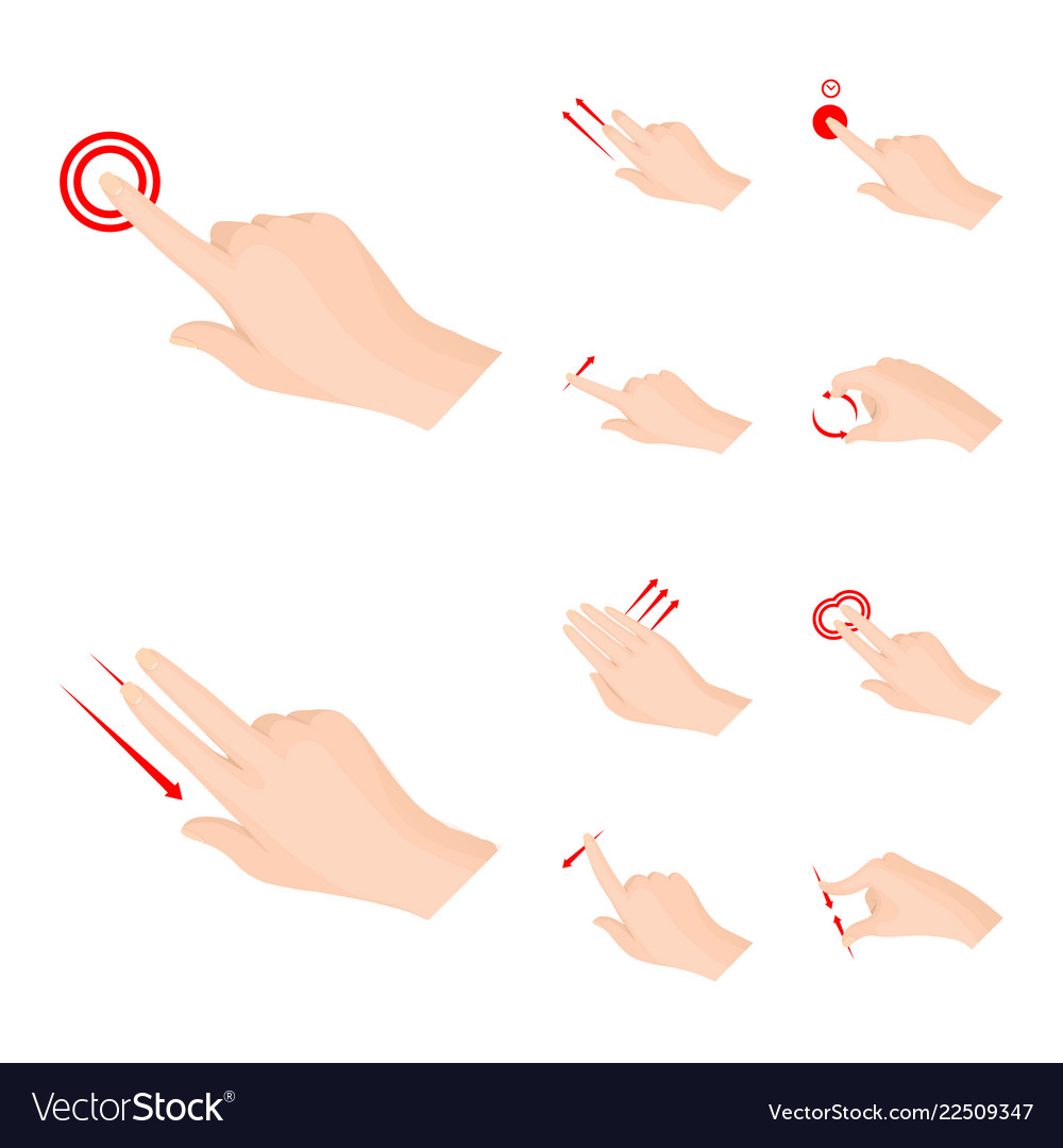 Isolated object of touchscreen and hand icon vector image Isolated object of touchscreen and hand icon