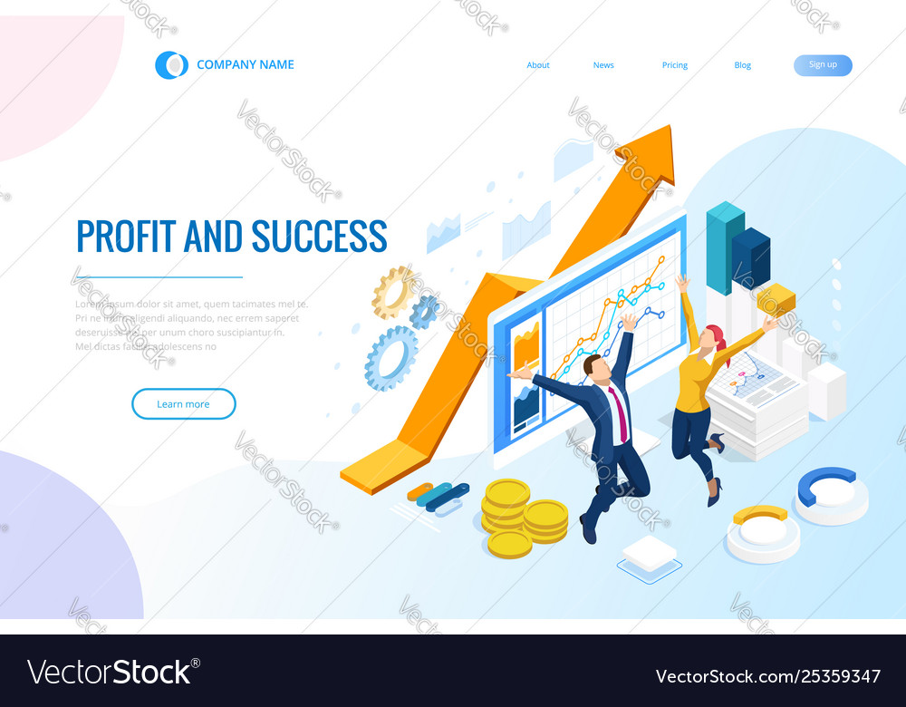 Isometric successful business collaboration Vector Image