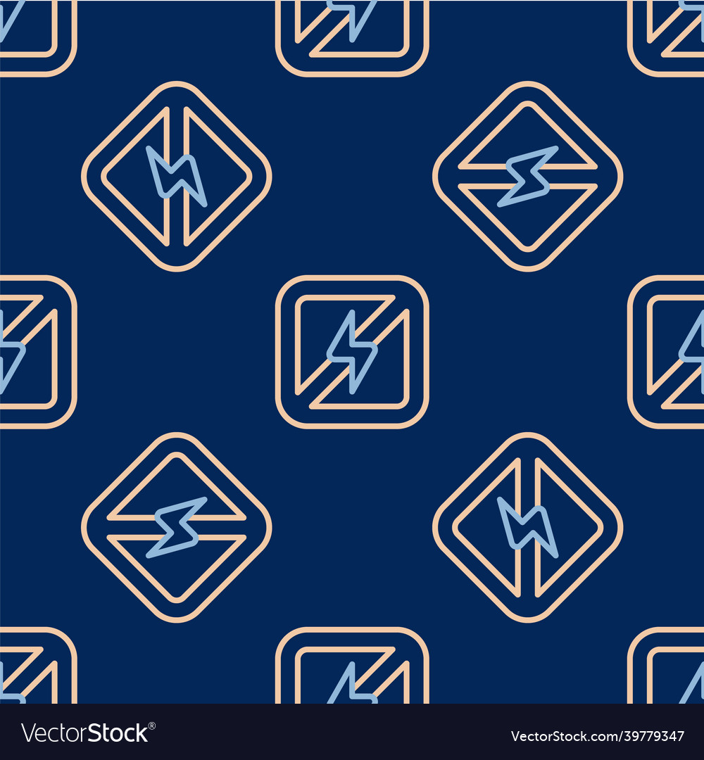 Line no lightning icon isolated seamless pattern vector image Line no lightning icon isolated seamless pattern