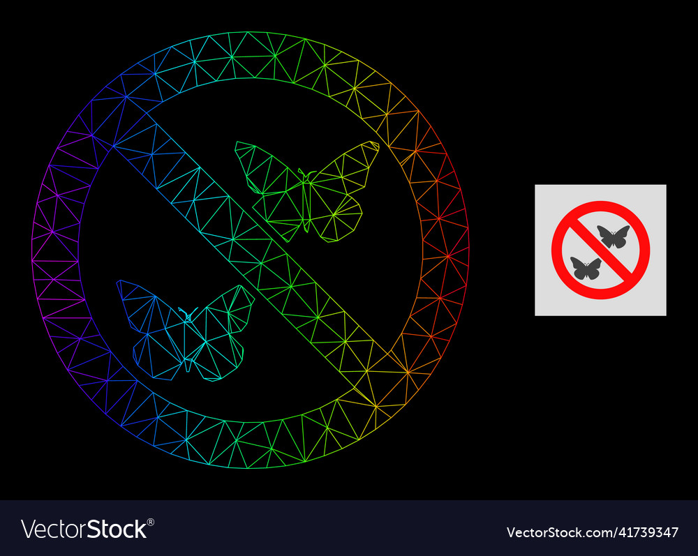 Rainbow gradient polygonal net forbidden vector image Rainbow gradient polygonal net forbidden