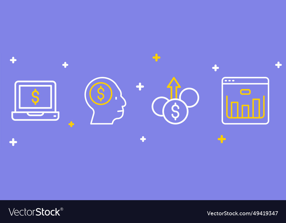 Set line browser with stocks market financial