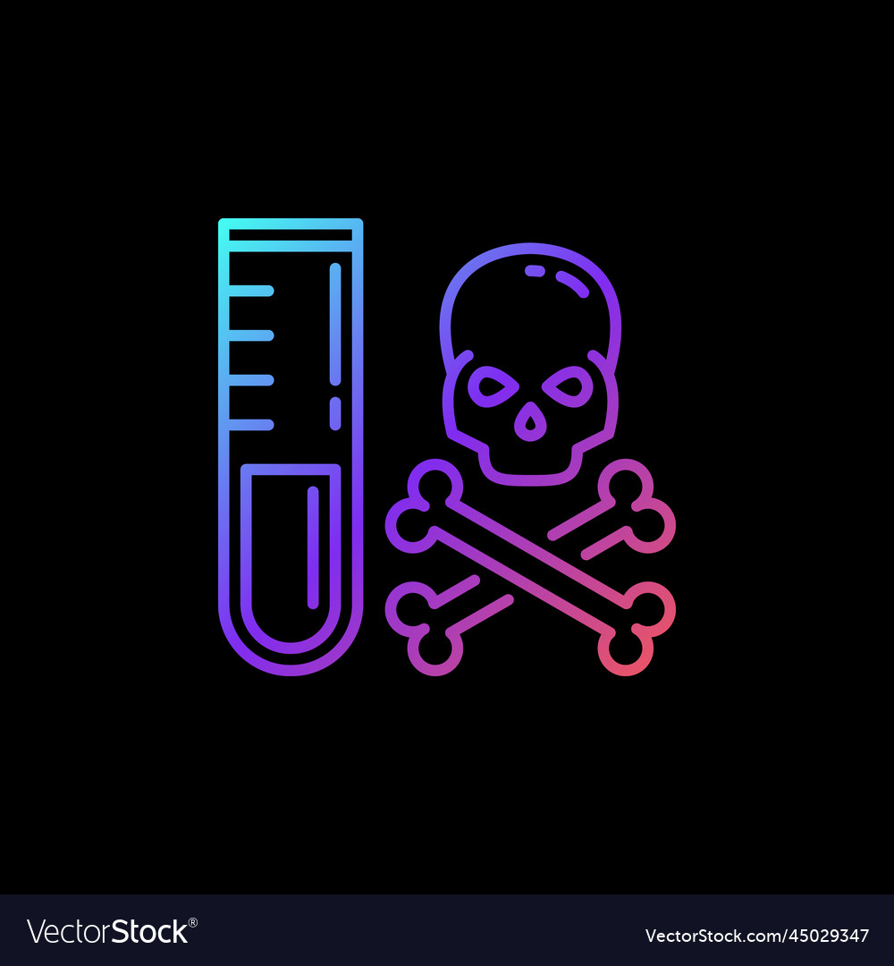 Skull And Toxic Test Tube Chemistry Concept Vector Image