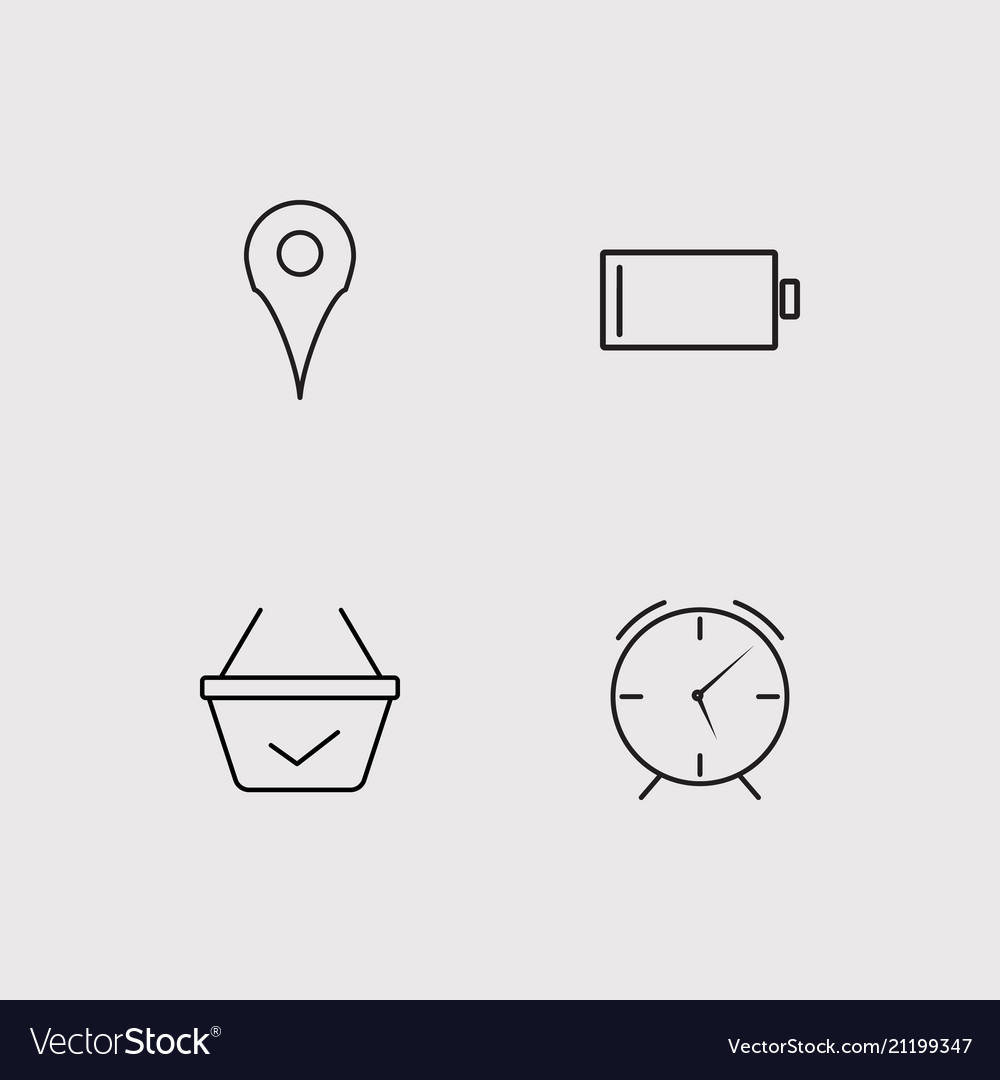 User interface simple linear icons set outlined