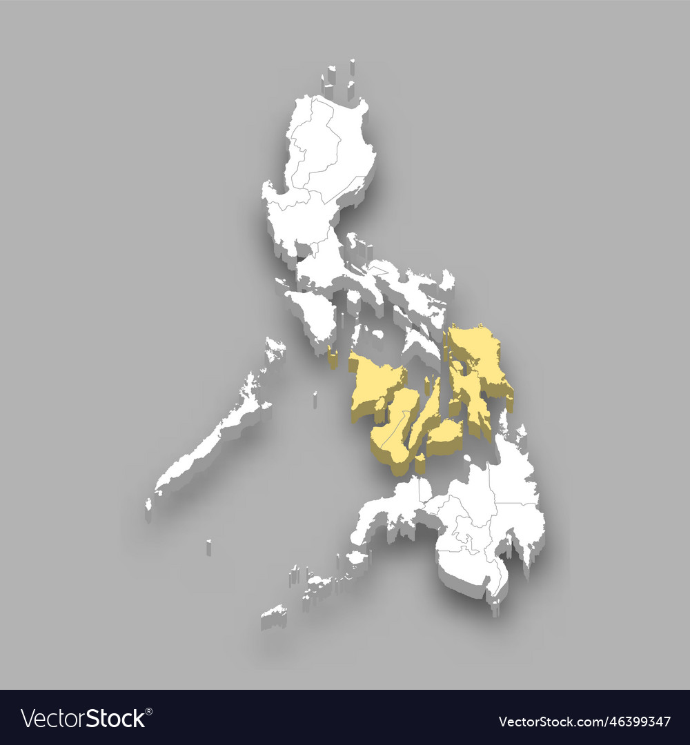Visayas region location within philippines map Vector Image