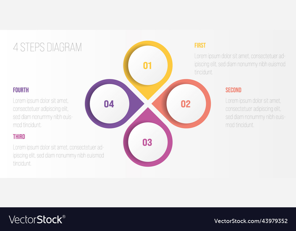 4 steps process modern infographic diagram