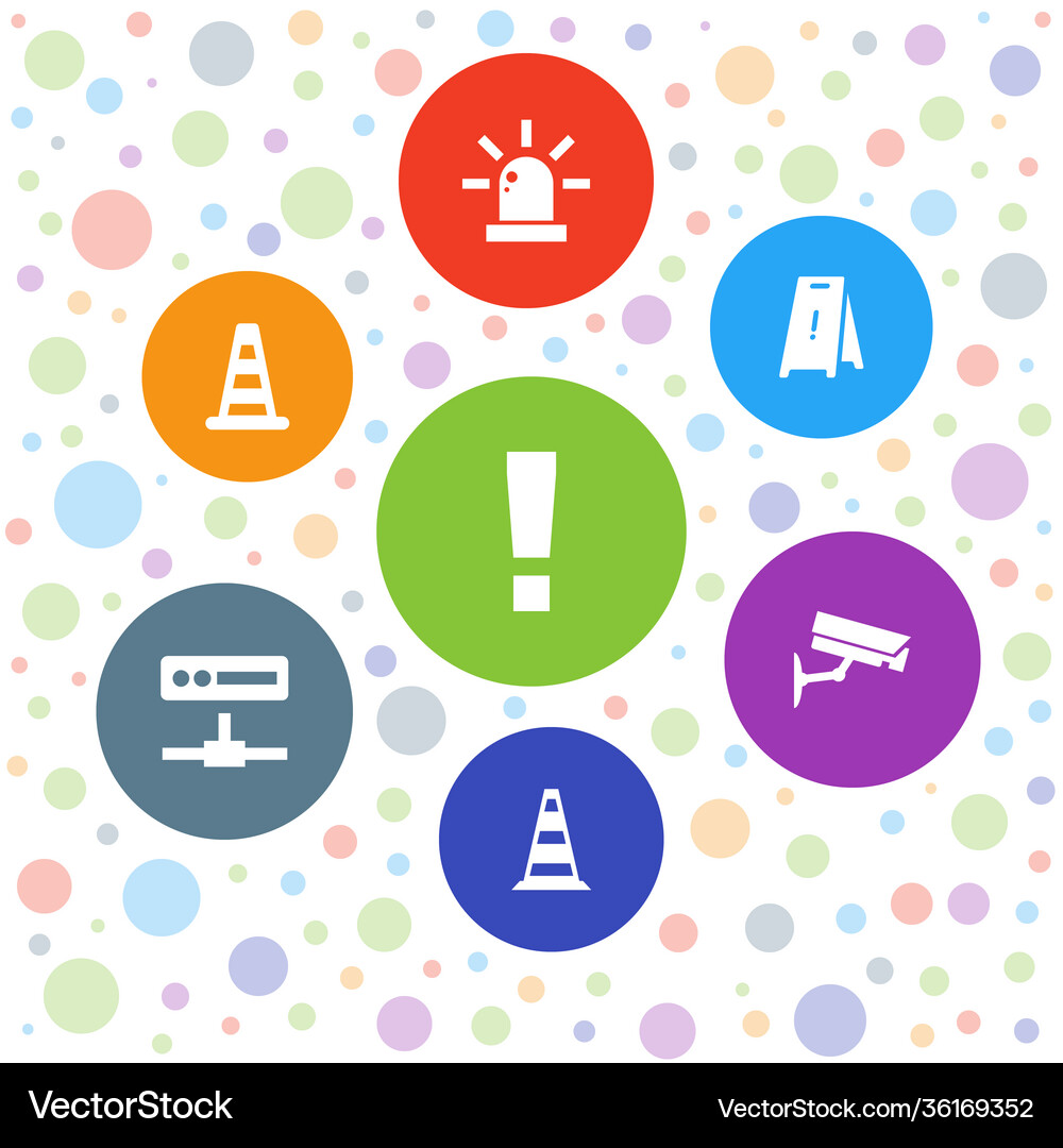 7 attention icons Royalty Free Vector Image - VectorStock
