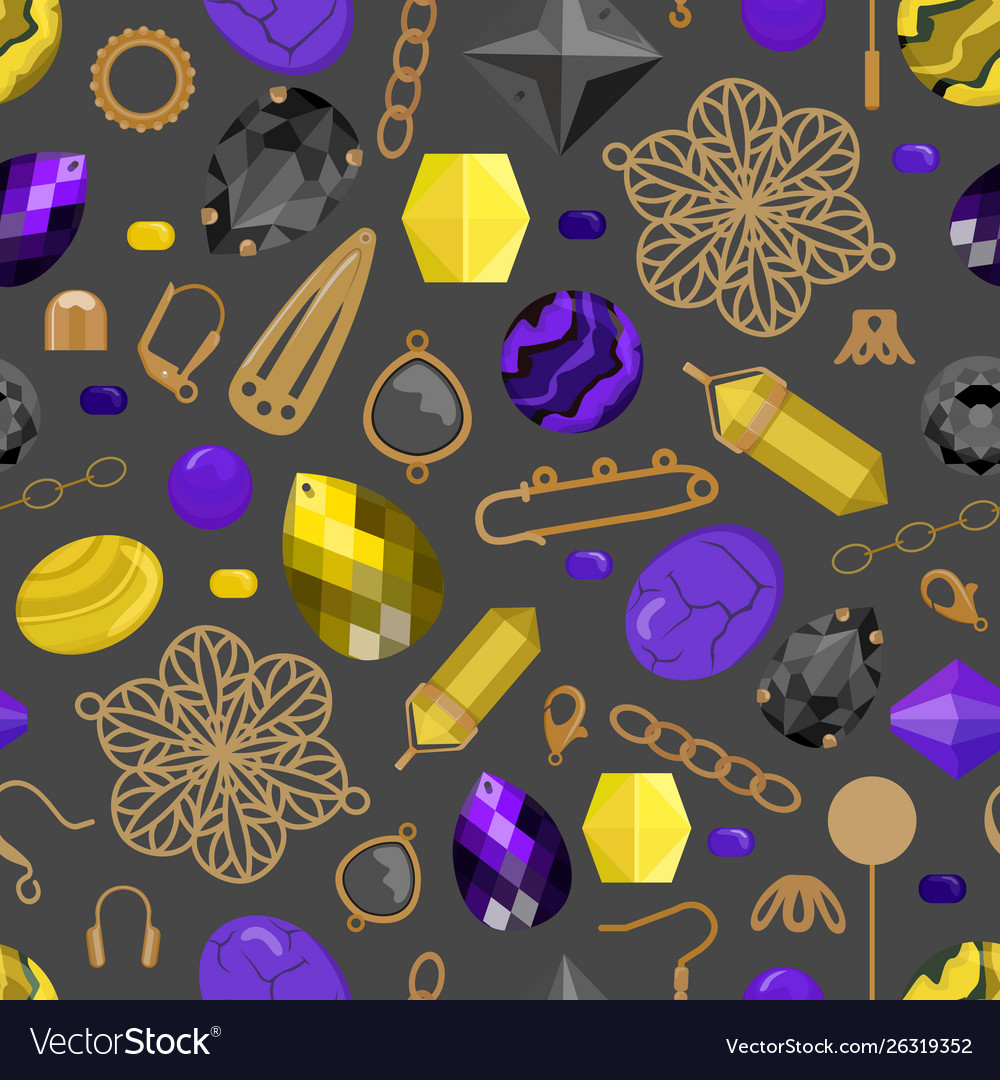 A seamless pattern with beads and tools vector image A seamless pattern with beads and tools