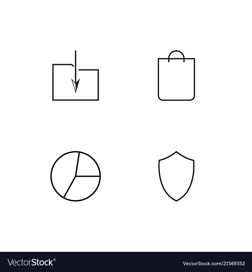 Banking linear icons set simple outline