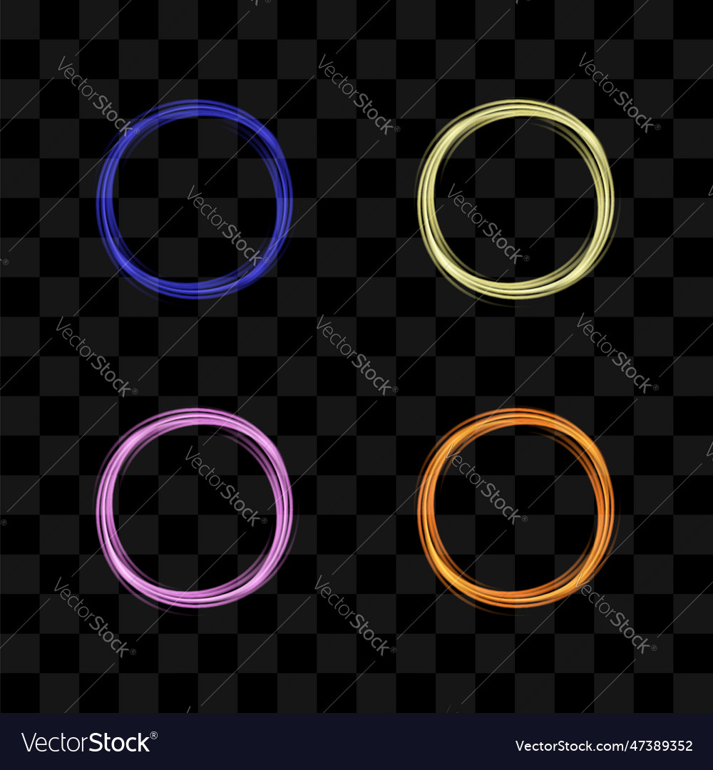 Colored blurred frames set on dark background