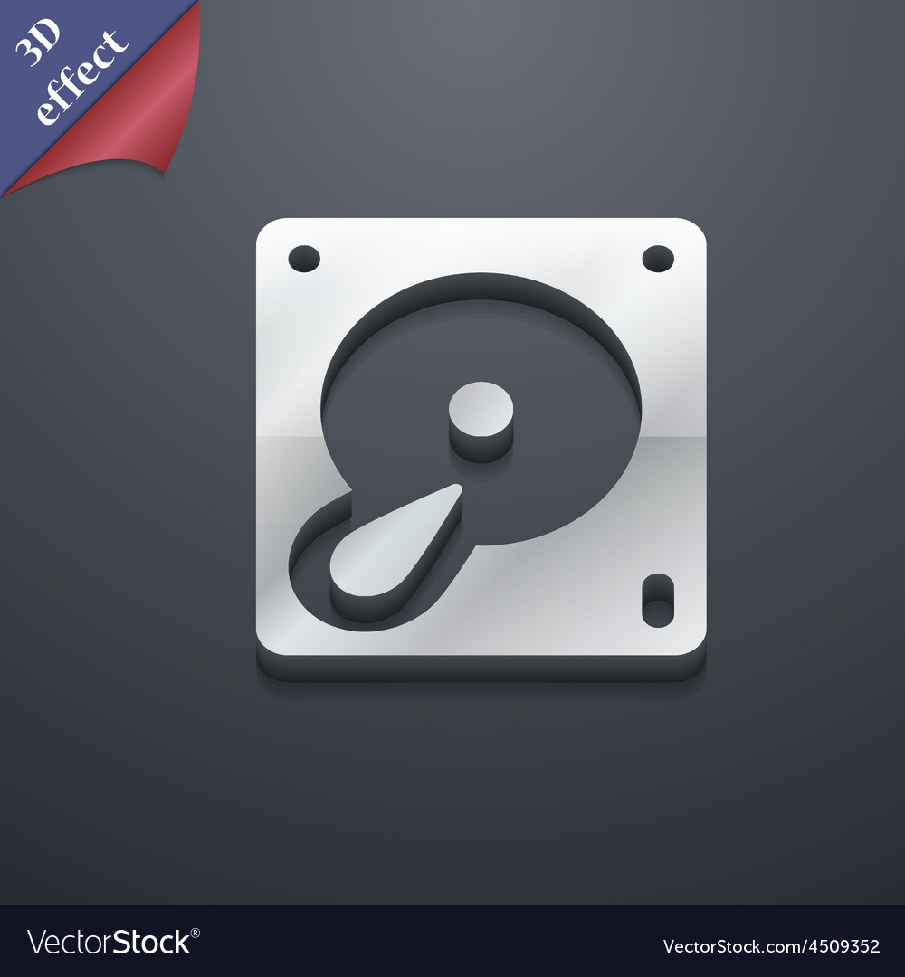 Hard disk and database icon symbol 3d style trendy