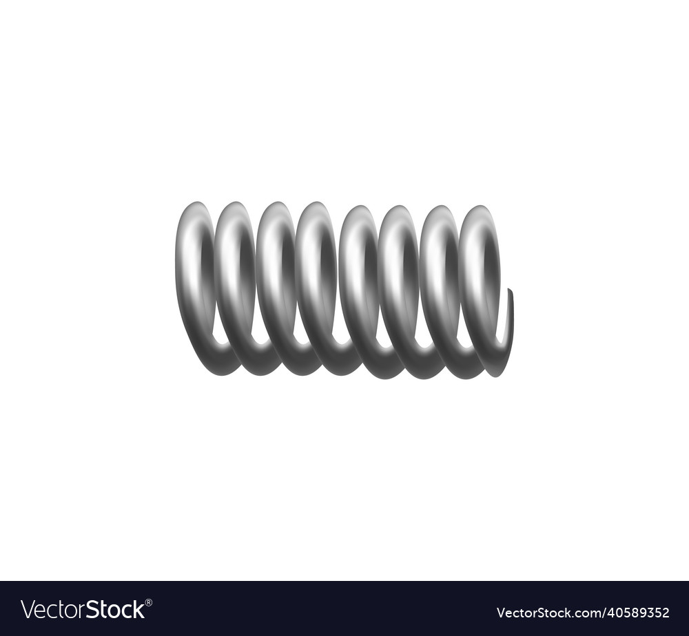 Helical compression spring realistic 3d model