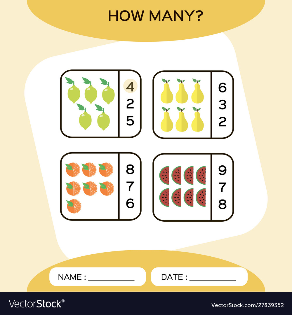 How many count game education counting vector image How many count game education counting
