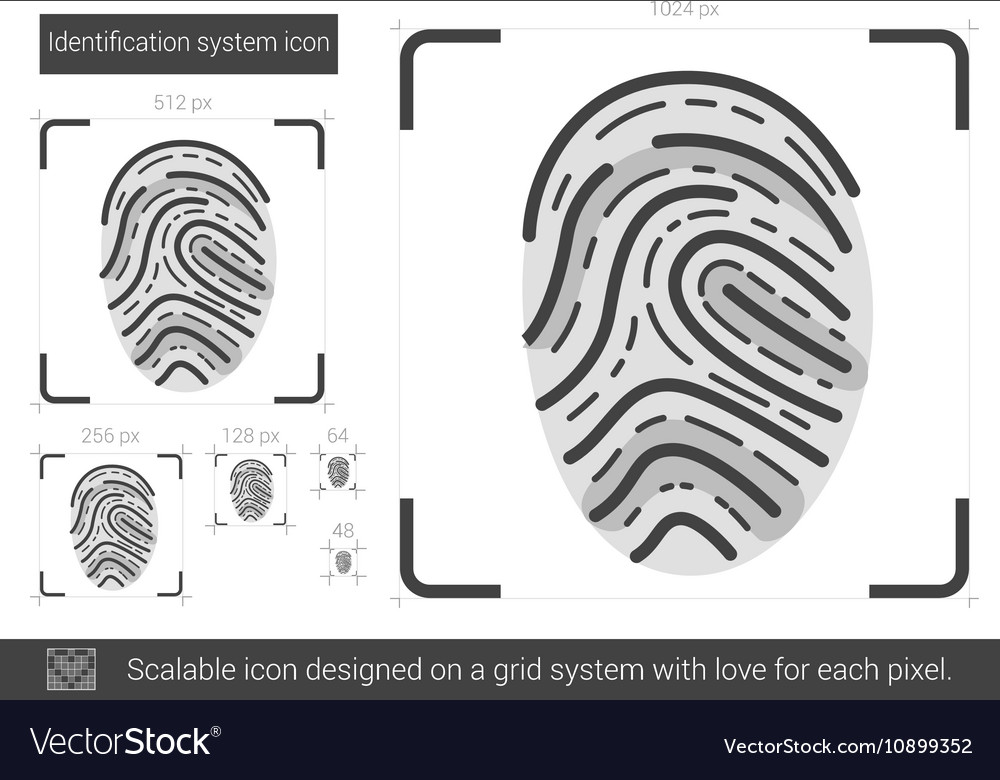 Identification system line icon