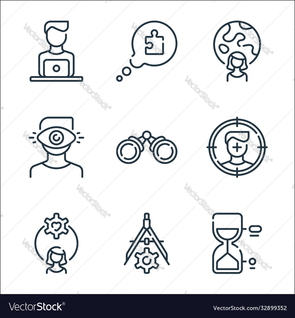 Life skills line icons linear set quality Vector Image Life skills line icons linear set quality