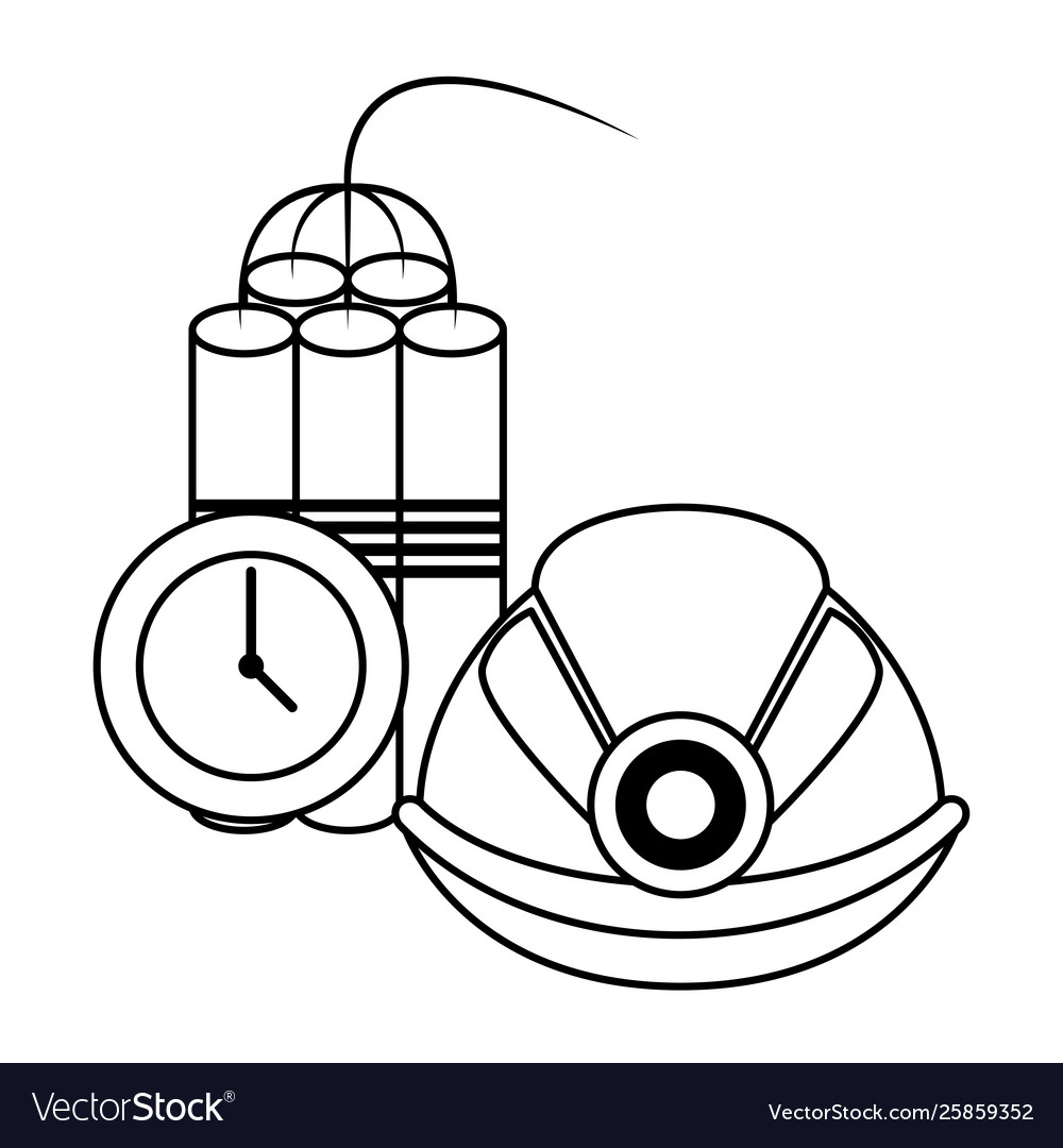 Mining tnt detonator with timer and helmet