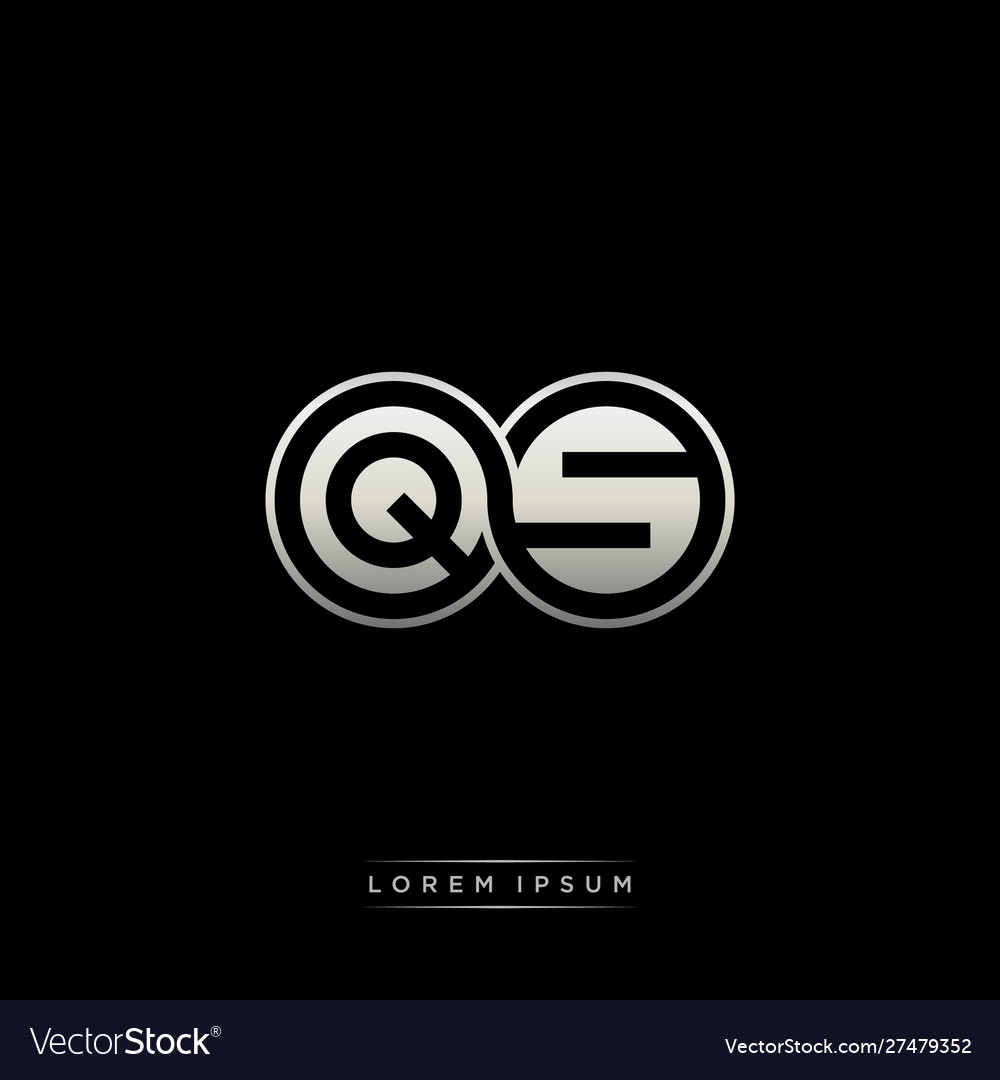 Qs initial letter linked circle capital monogram