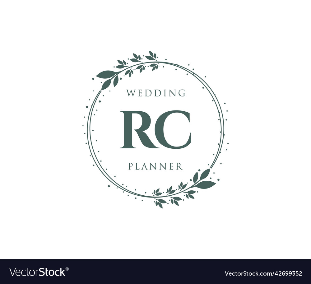 Rc initials letter wedding monogram logos Vector Image