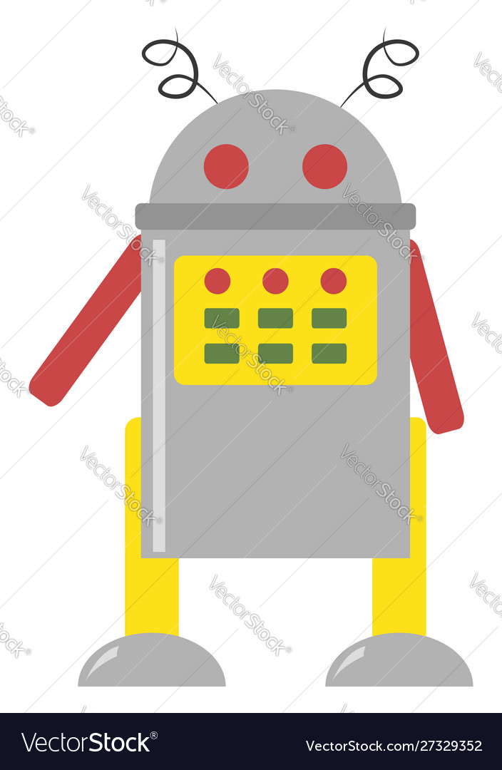 Robot on white background vector image Robot on white background