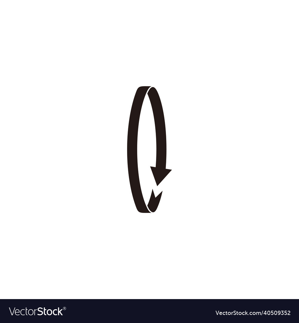 Rotation motion arrow circle round ribbon 3d shape vector image Rotation motion arrow circle round ribbon 3d shape