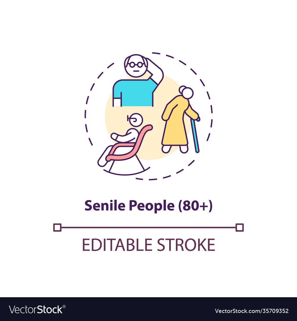 Senile people concept icon