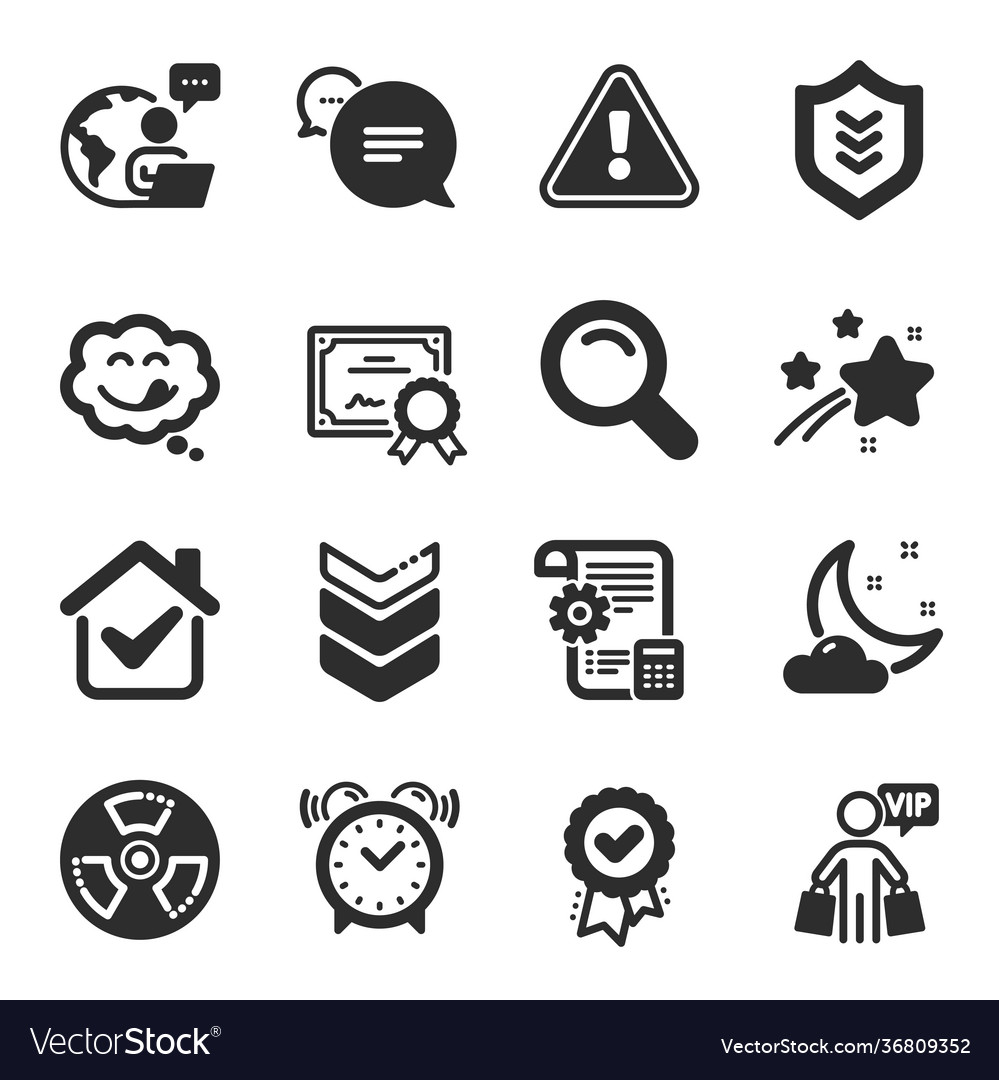 Set business icons such as alarm clock text vector image Set business icons such as alarm clock text