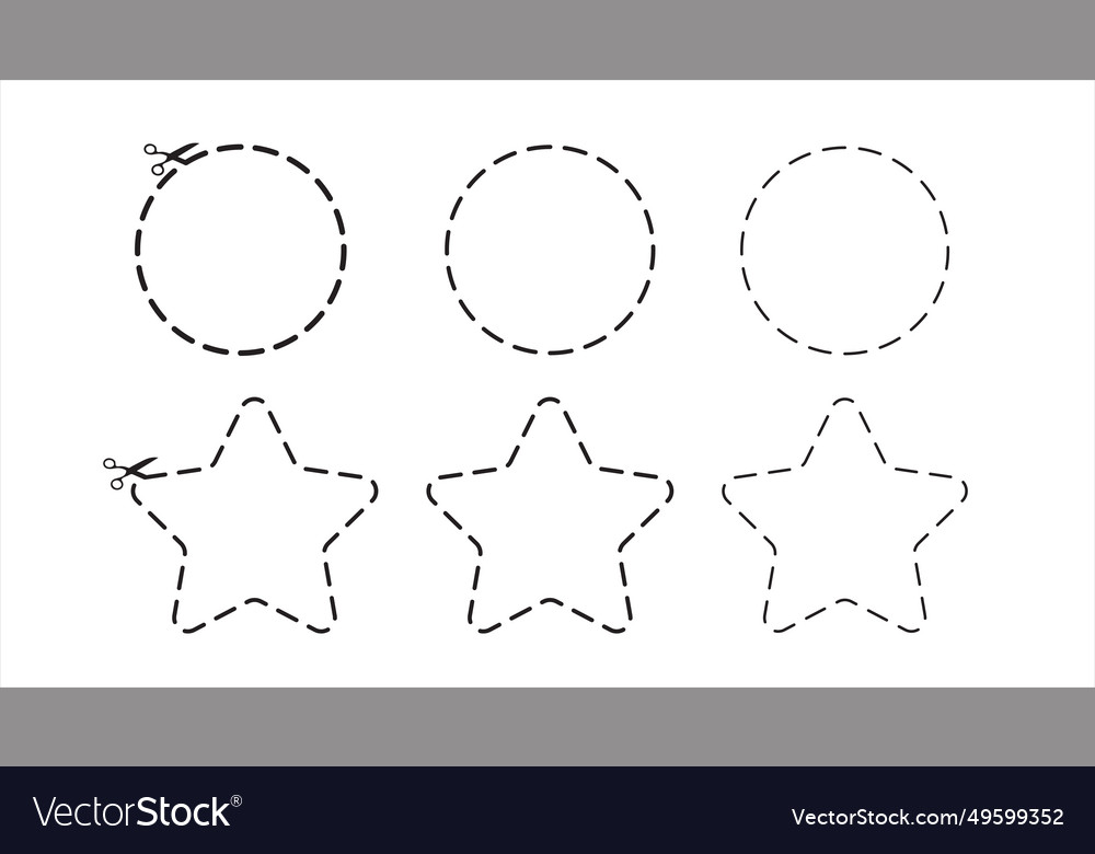 Set of icons dashed geometric shapes