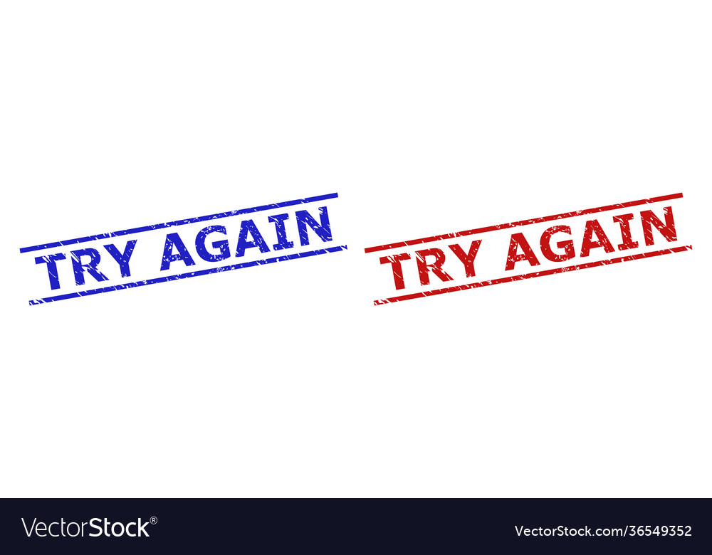 Try again stamps with unclean surface and parallel