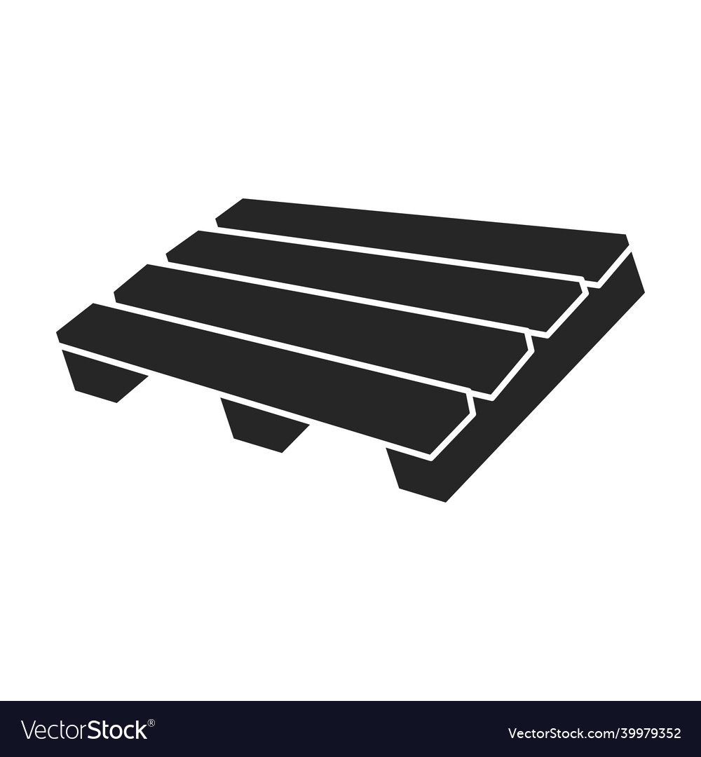 Wood pallet iconblack icon isolated Royalty Free Vector