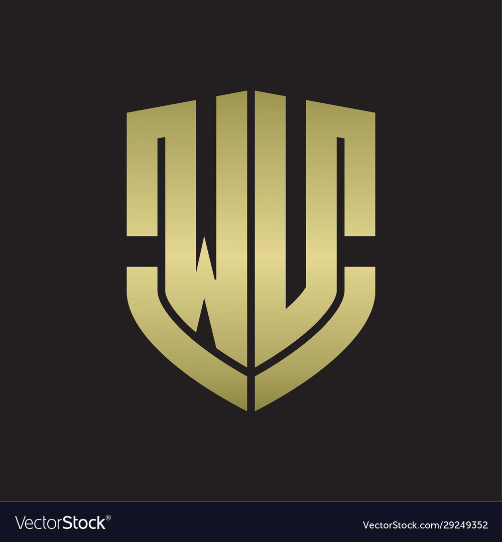 Wu logo monogram with emblem shield shape design