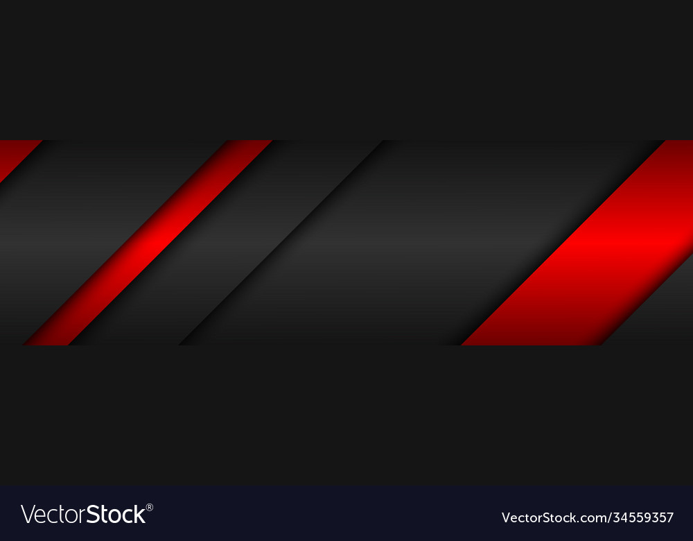 Abstract black and neon red modern header Vector Image