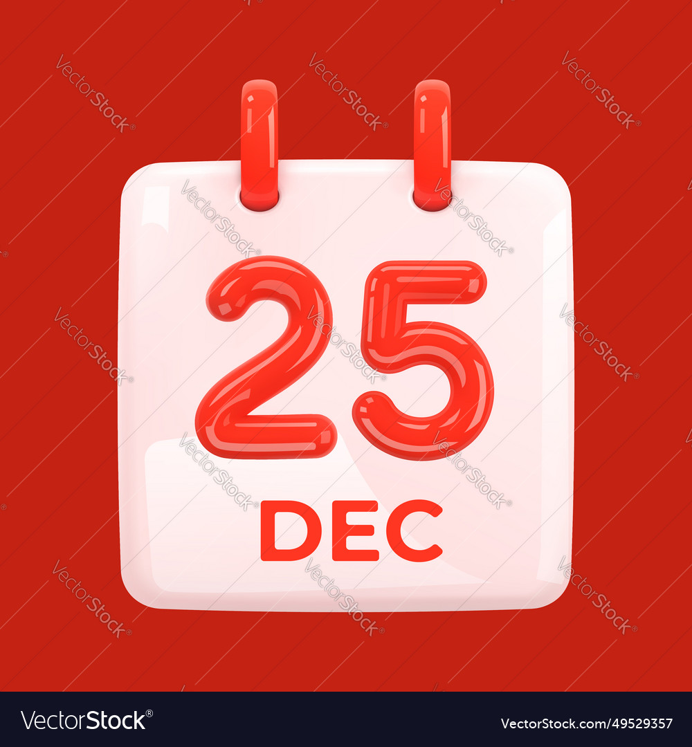 Advent daily calendar with the date december 25th vector image Advent daily calendar with the date december 25th