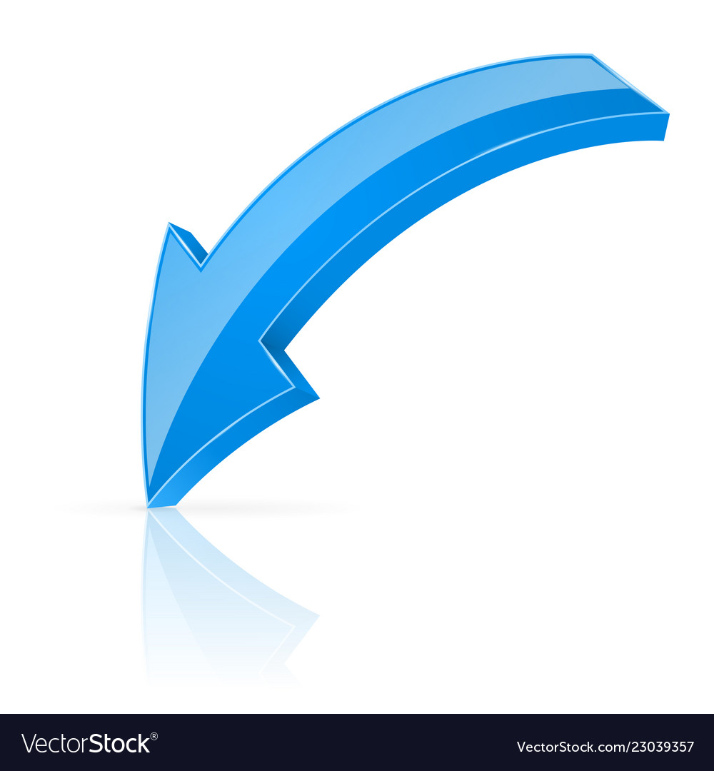 Blue 3d arrow down shiny icon