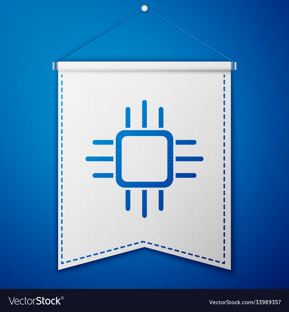 Blue computer processor with microcircuits cpu vector image Blue computer processor with microcircuits cpu