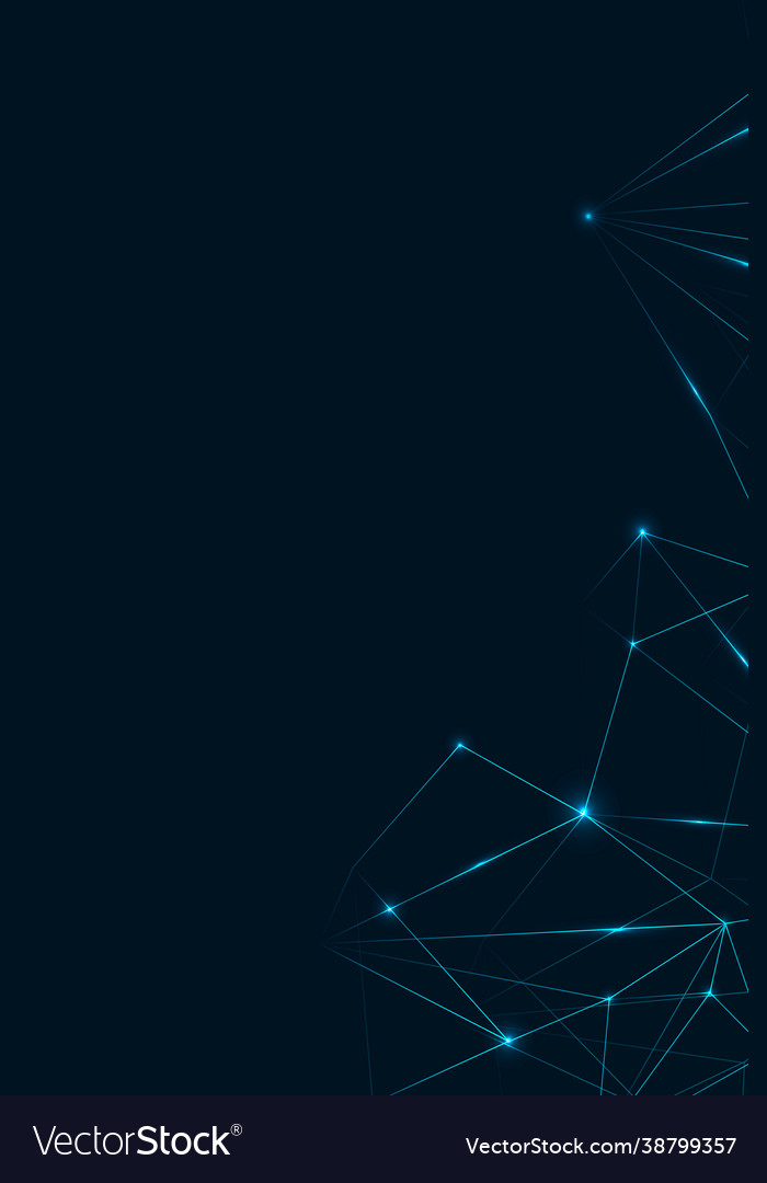 Blue polygon on dark background social template vector image Blue polygon on dark background social template