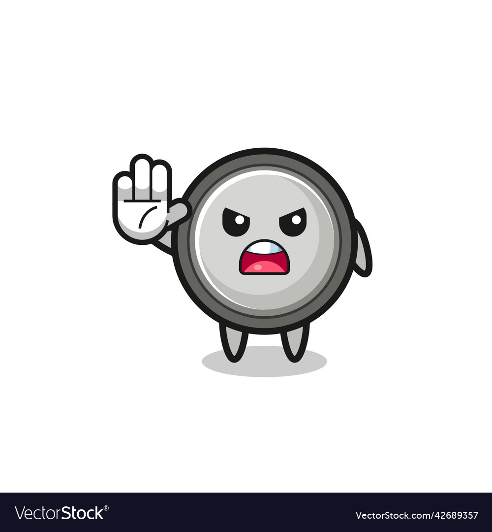 Button cell character doing stop gesture