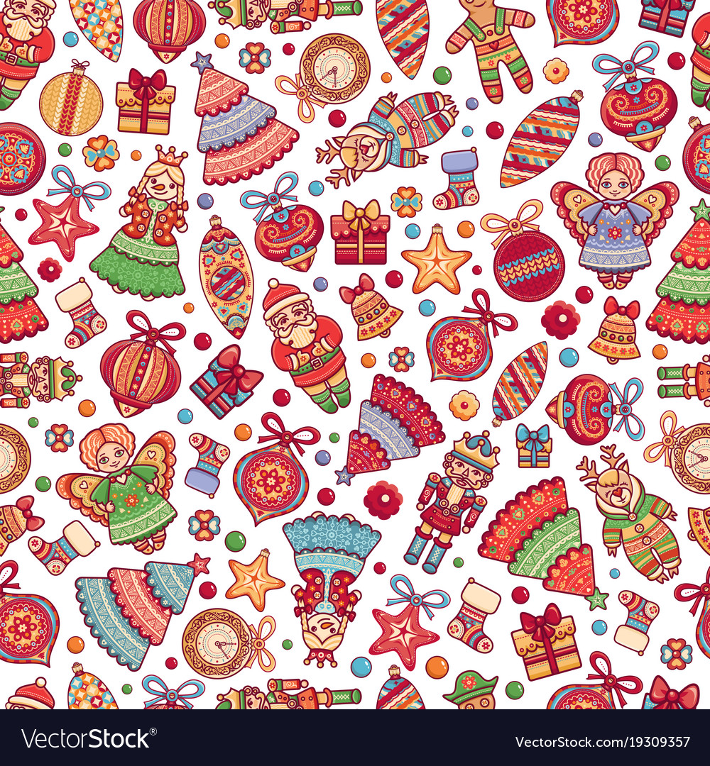 Christmas toys seamless pattern holiday background Christmas toys seamless pattern holiday background
