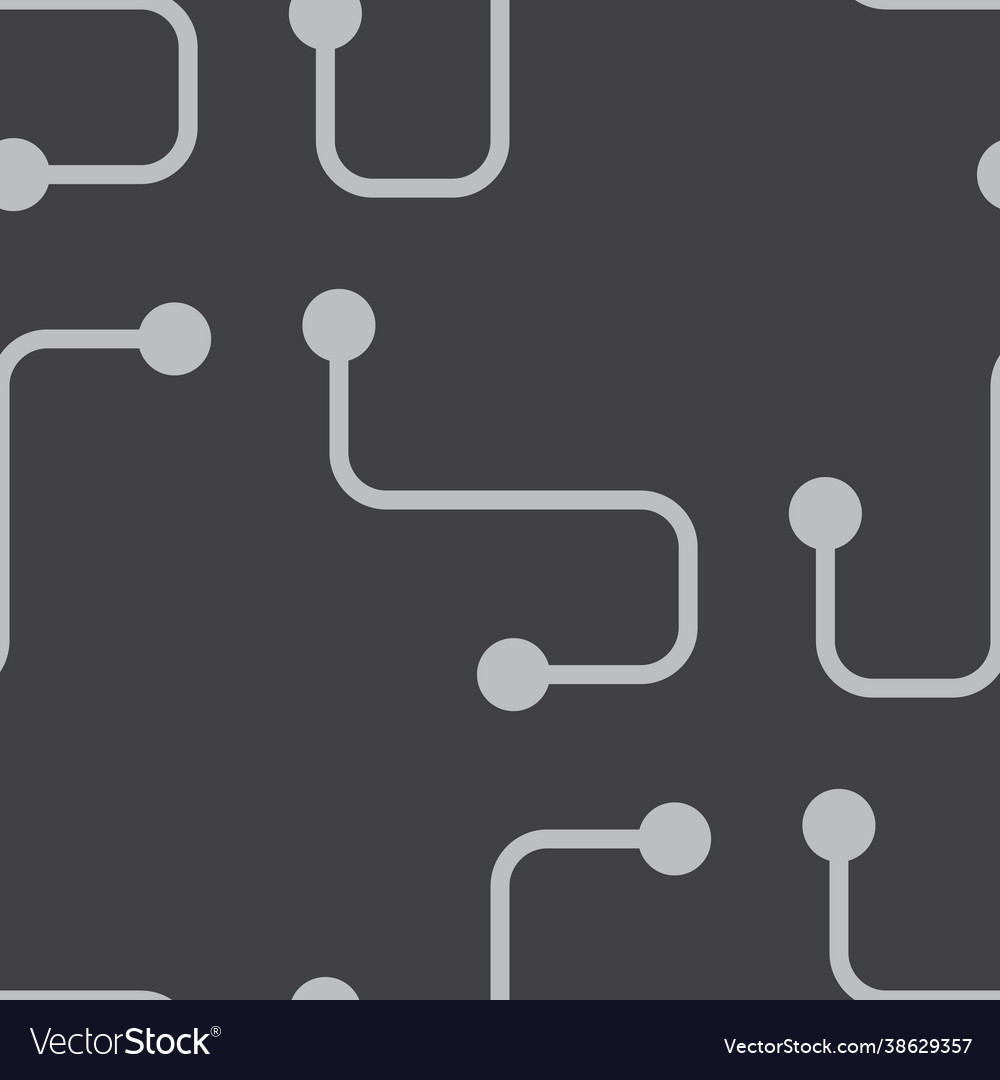 Circuit board lines seamless pattern vector image Circuit board lines seamless pattern