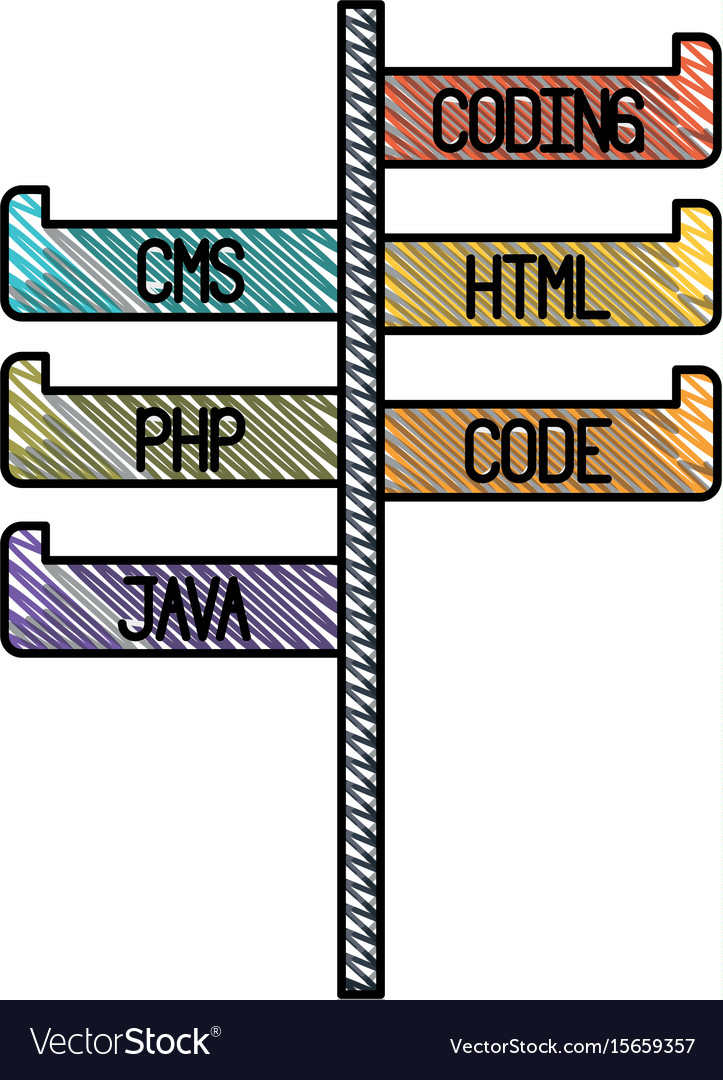 Colored pencil silhouette of bar with programming