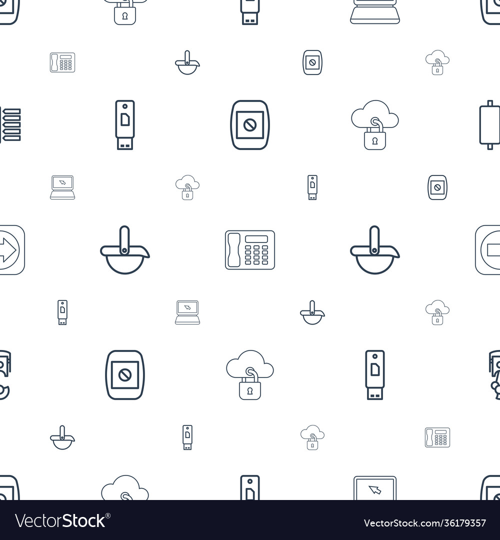 Computer icons pattern seamless white background