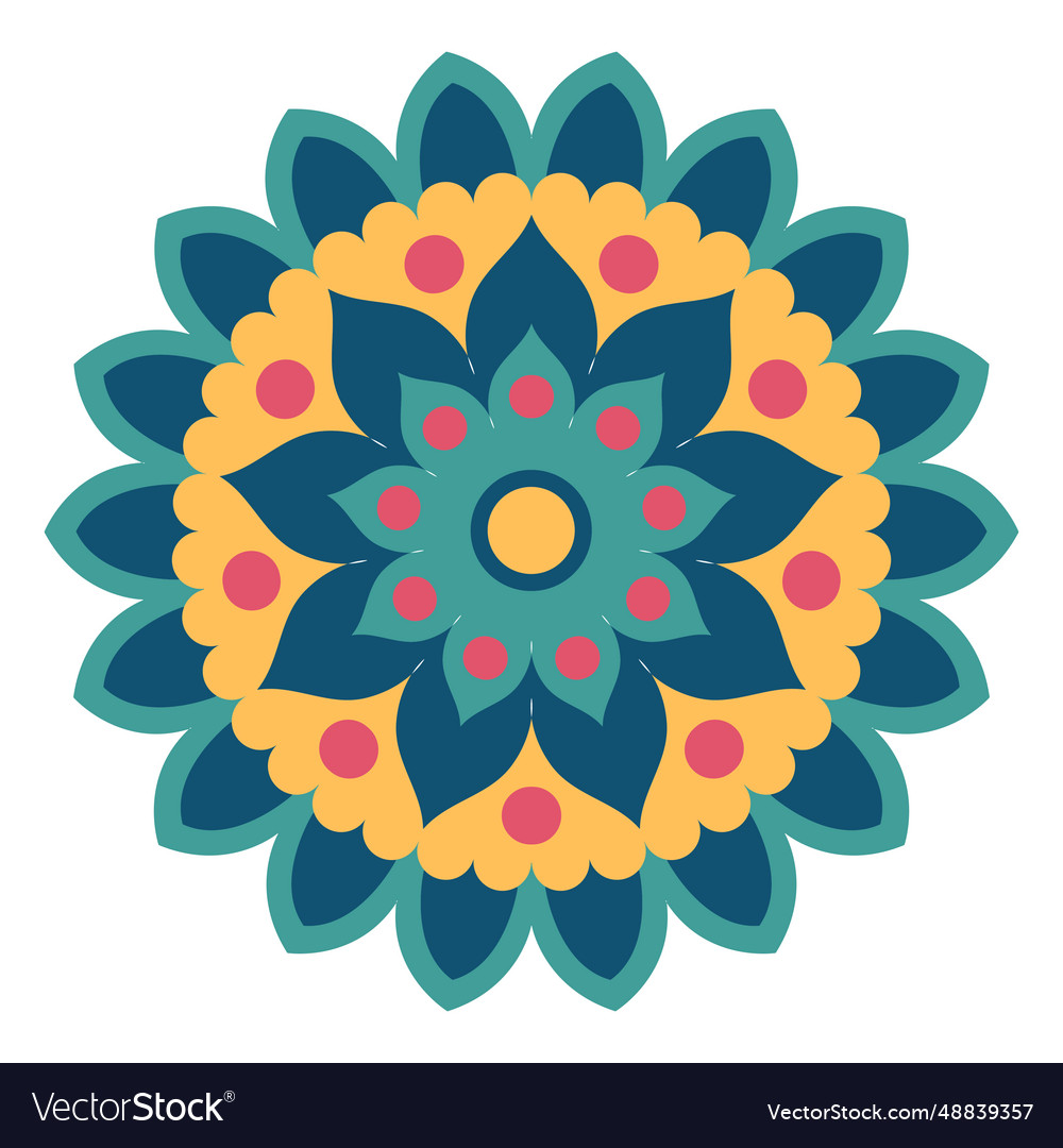 Festival of colours mandala Royalty Free Vector Image