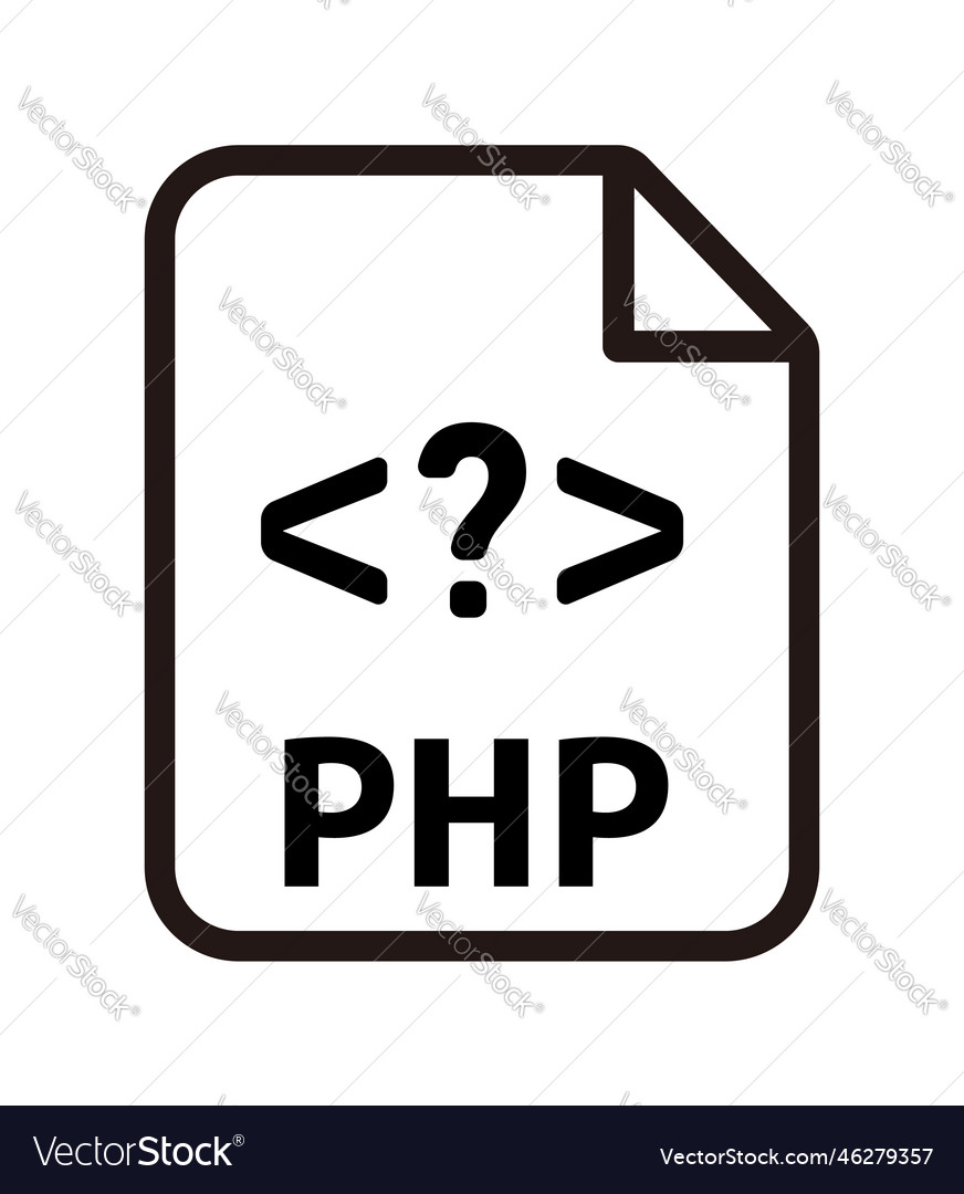 File formats icon php vector image File formats icon php