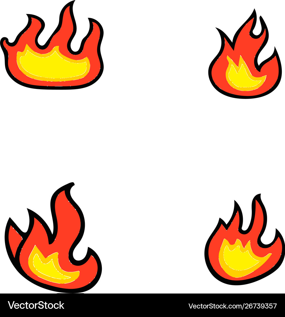 Fire flames set Royalty Free Vector Image - VectorStock
